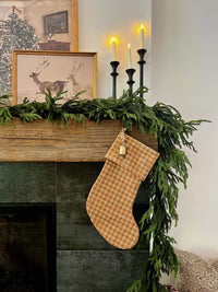 Christmas Stocking "Fold Over" Camel Plaid