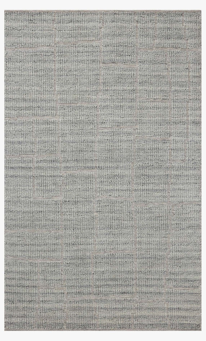 Light gray area rug with fine woven texture and subtle heathered pattern, rectangular shape on white background