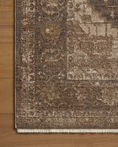 Patterned rug on a wooden floor