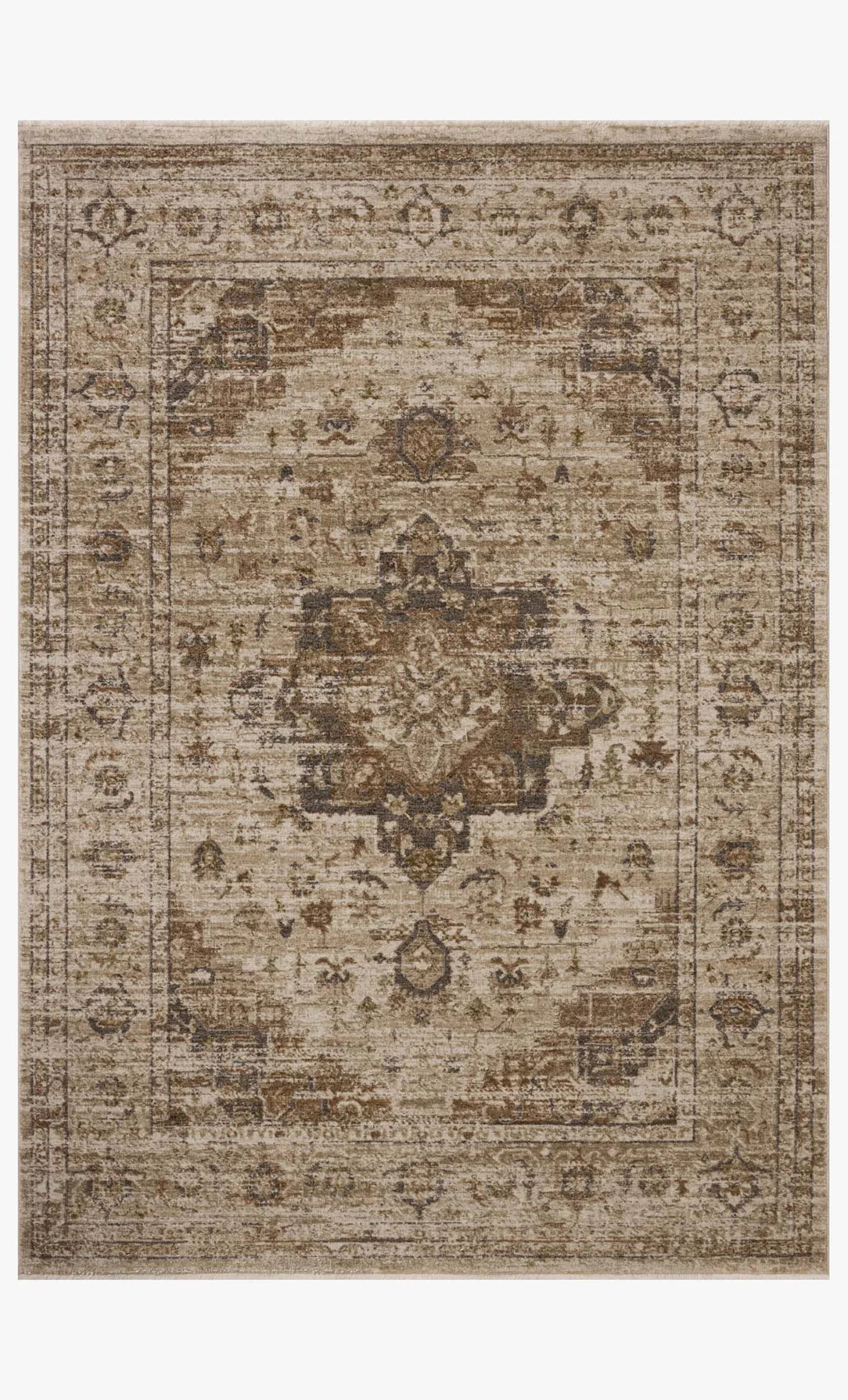 Decorative rug with intricate patterns on a plain background
