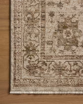 Close-up of a patterned rug on a wooden floor