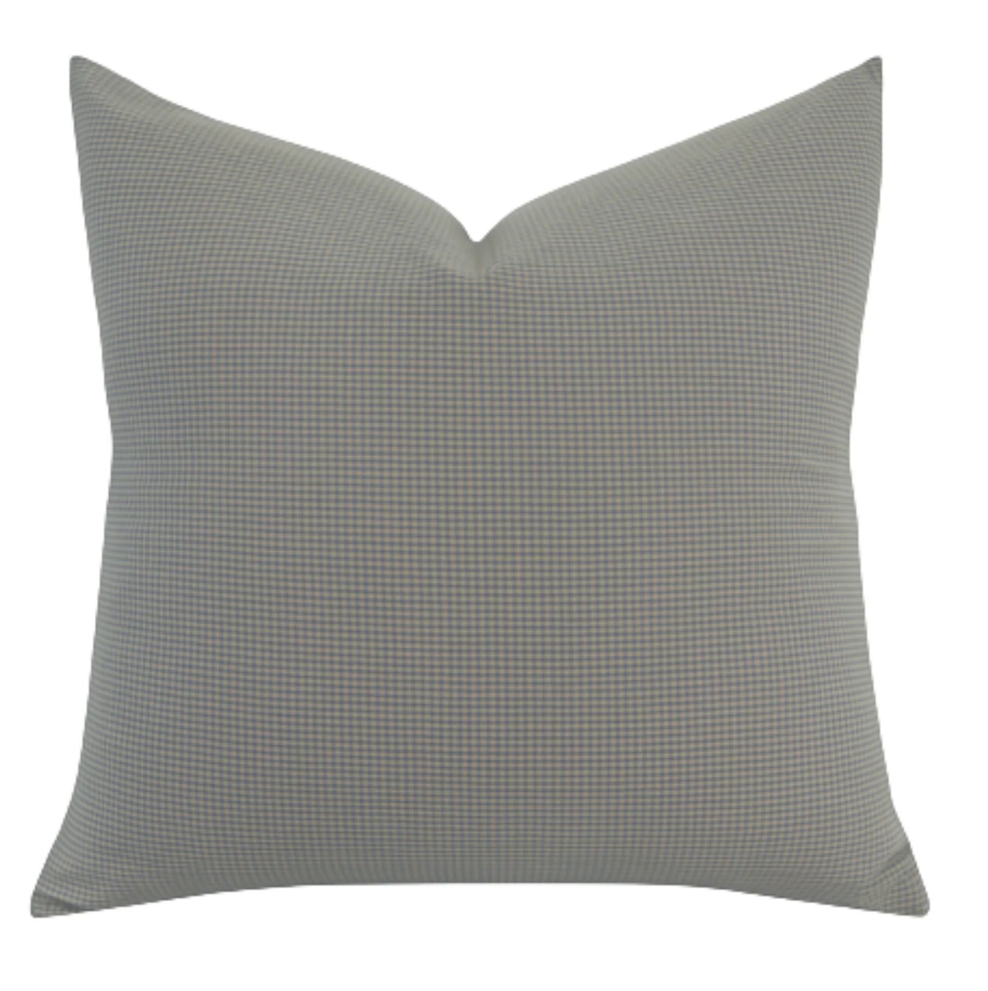Gray micro check throw pillow cover with subtle plaid pattern, modern decorative cushion for sofa or bed