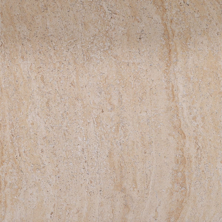Close up of natural travertine stone texture in warm beige tones, porous limestone surface background for tile or decor