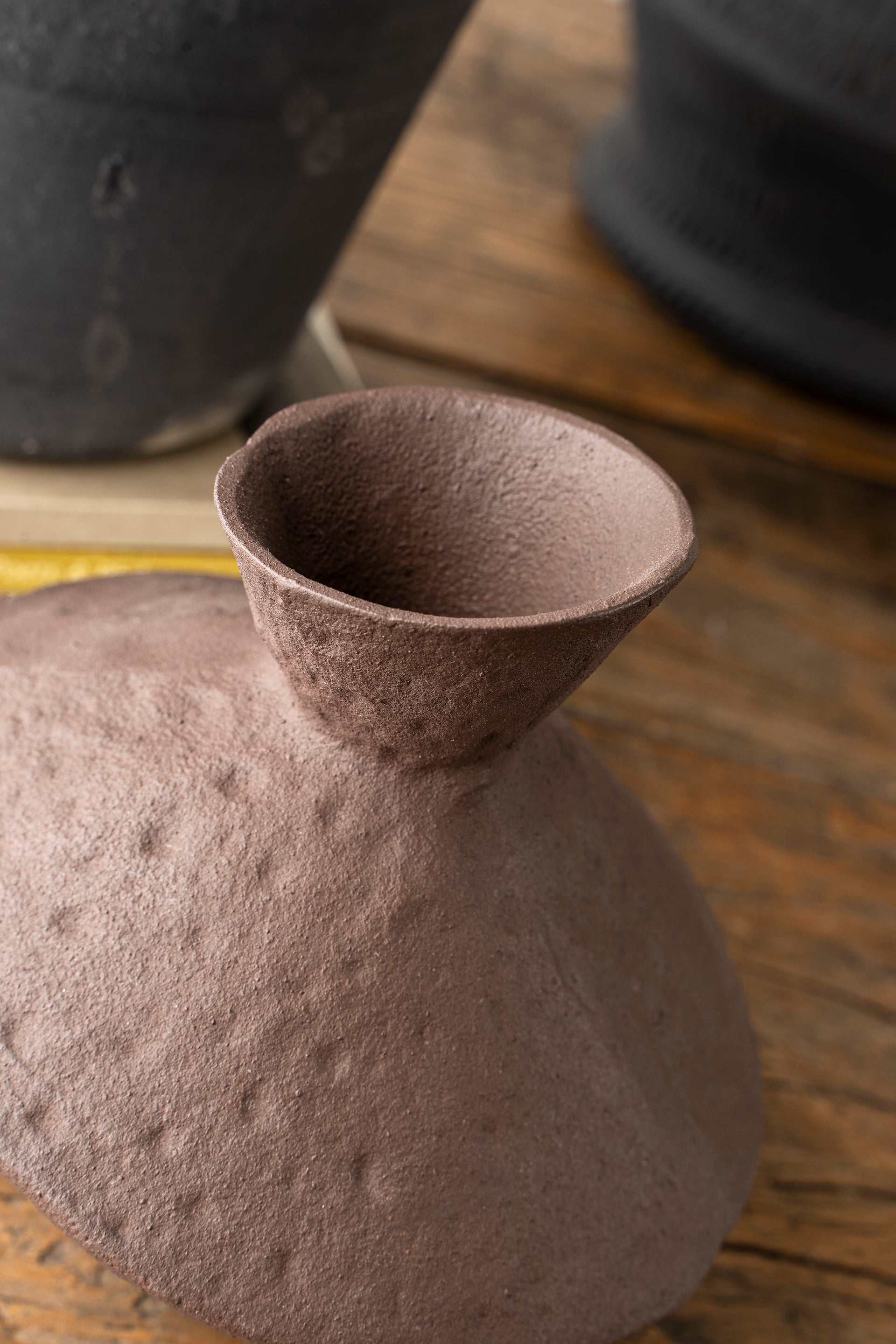 Brown Slant Vase Brown