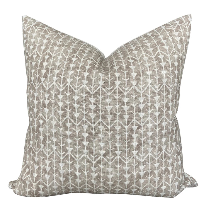 Decorative pillow with a geometric pattern on a white background