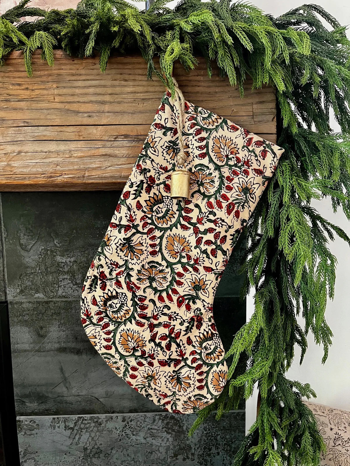 Christmas Stocking Evergreen Floral