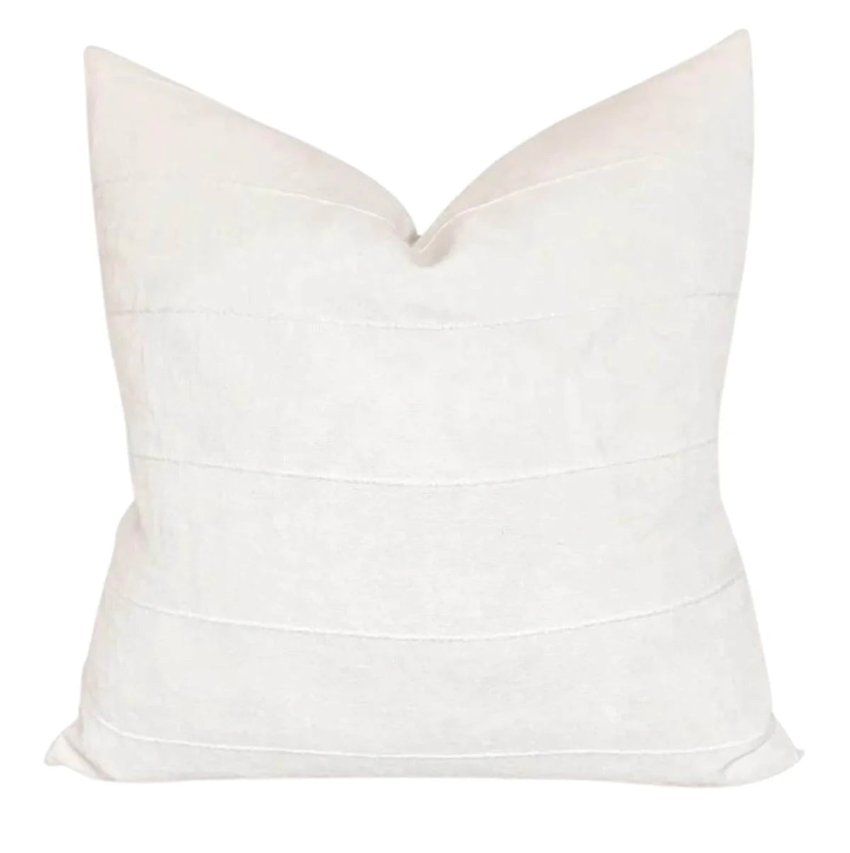 White pillow with ruched texture on a white background