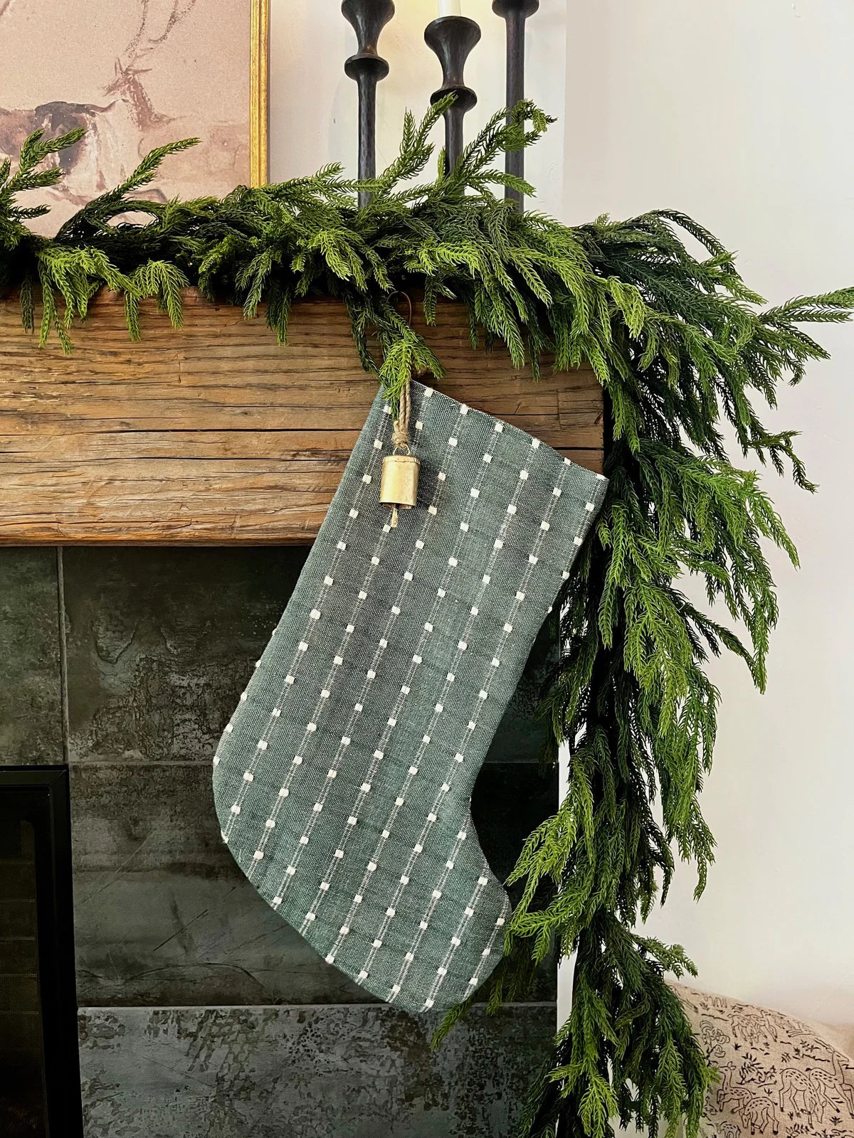 Christmas Stocking Forest Woven