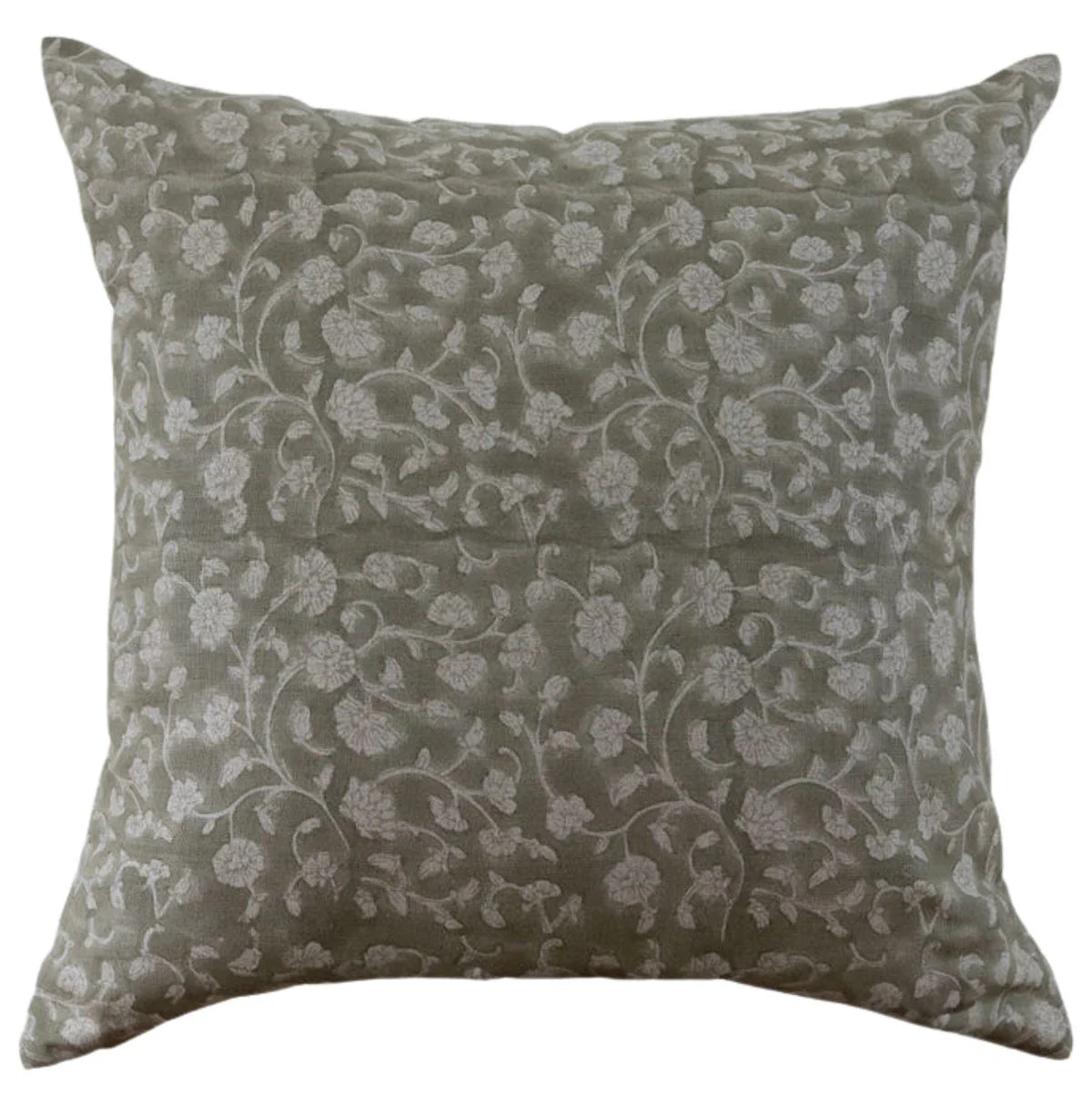 Decorative pillow with floral pattern on a plain background