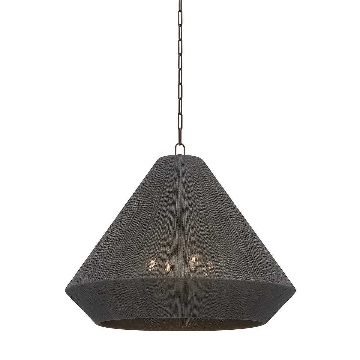 Dark gray pendant light on a white background