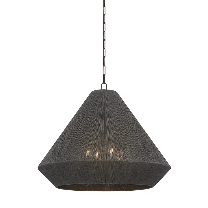 Dark gray pendant light on a white background
