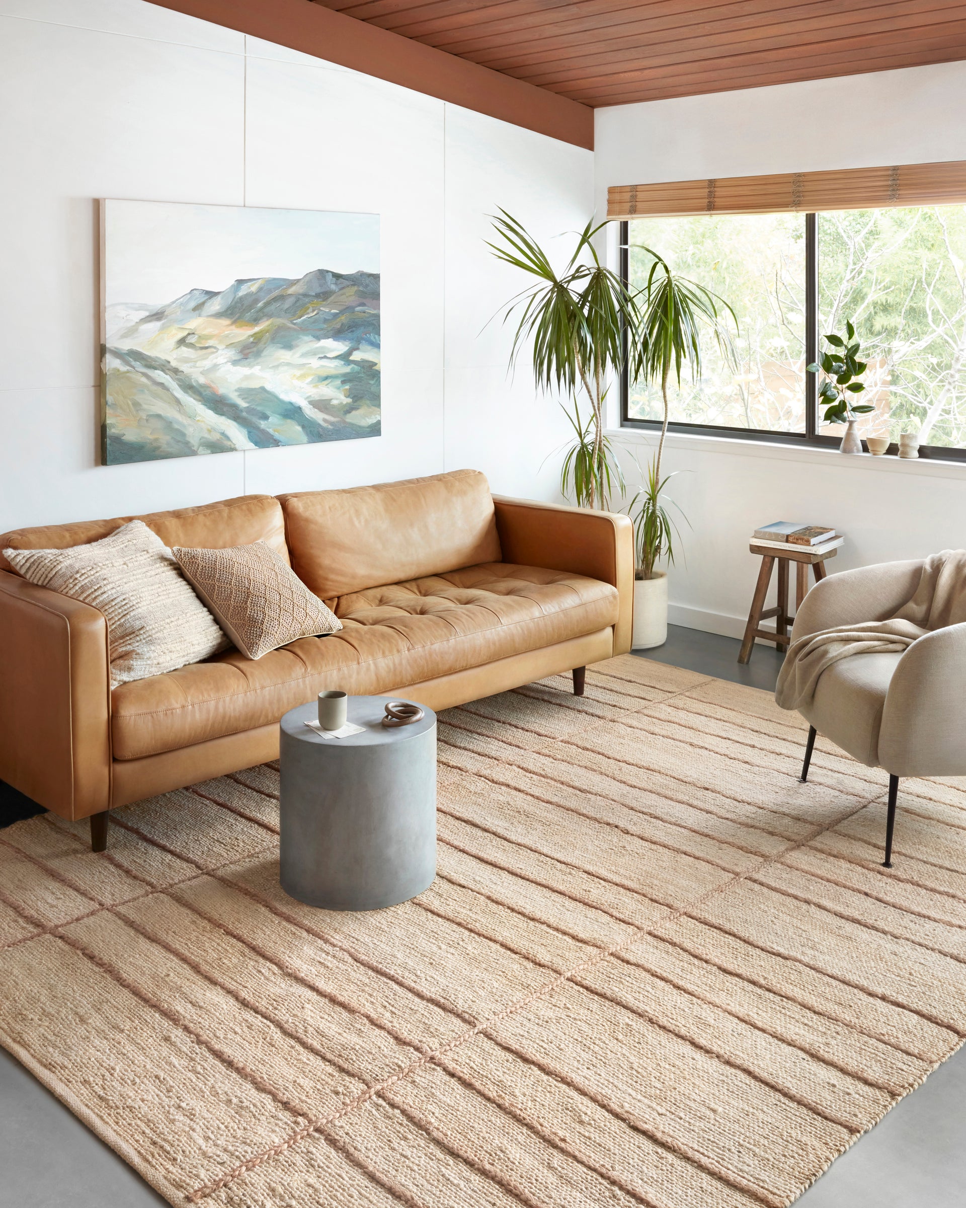 Artisan Craftsmanship: Explore the Serenity of the Bodhi Rug, Original Image with Furniture